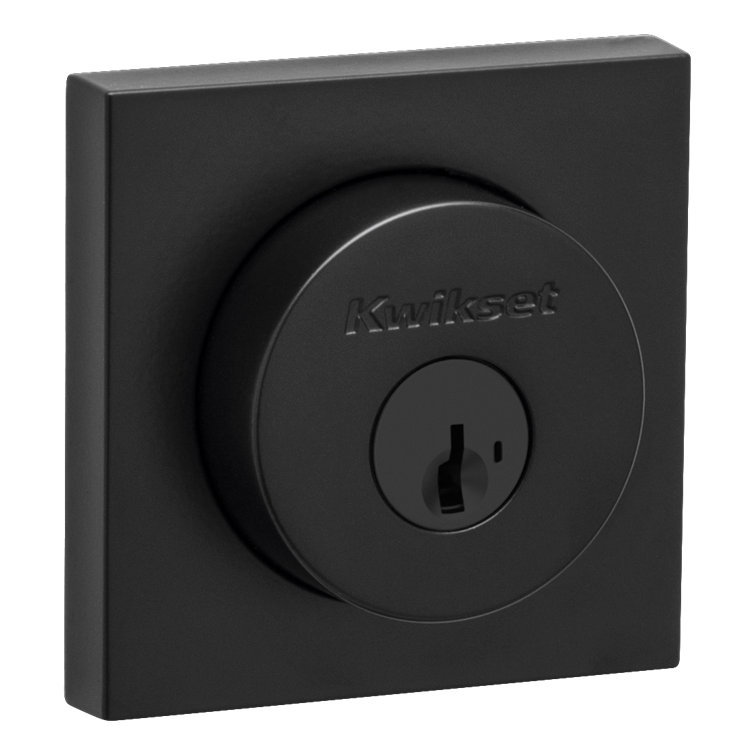 Kwikset Signature Series Vancouver Matte Black Single-Cylinder Deadbolt Entry Door Handleset - View #2